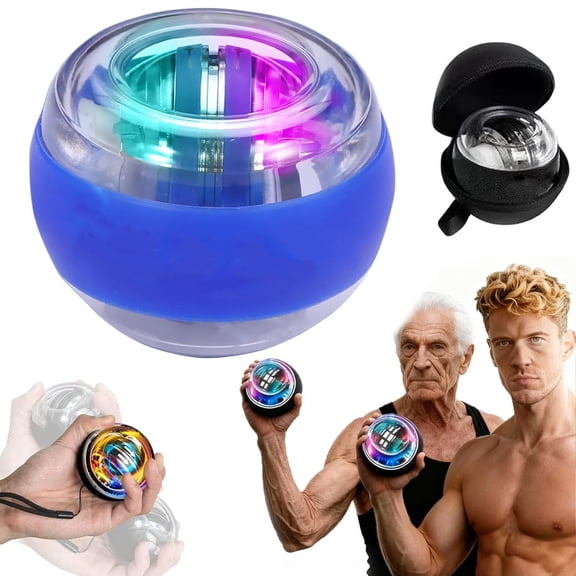 2026 Best Wrist Ball Hand Exerciser, Gyro Balls Wrist Strengthener - Stronger Hands & Grip Strength, Wrist Trainer Balls Auto-Start Gyroscopic Forearm Exerciser w/LED Lights for Seniors (Red 1PC)