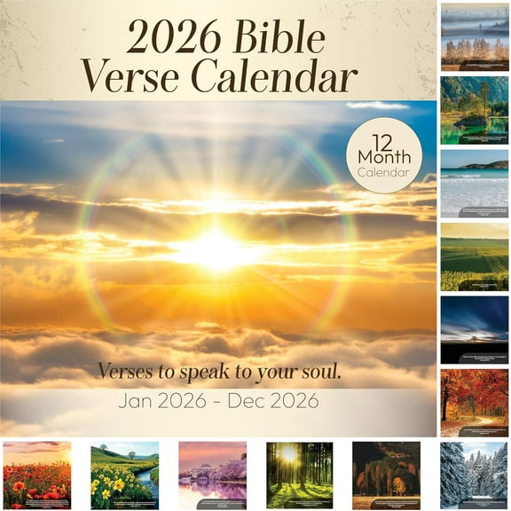 2026 Bible Verse Wall Calendar Inspirational Christian Scripture Calendar for Home Office Faith Based Daily Encouragement 12x12