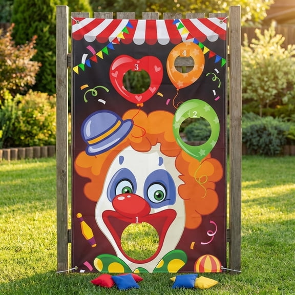 2026 Big Carnival Toss Banner - 55 Inch, Bean Bag Toss Game Carnival Theme Party Decorations | Carnival Circus Theme Party Decorations Toss | Carnival Decorations C