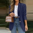 thumbnail image 1 of 2026 Blazers for Women Business Casual Long Sleeve Lapel Open Front Suit Jacket Work Blazer with Pockets Blue L, 1 of 5