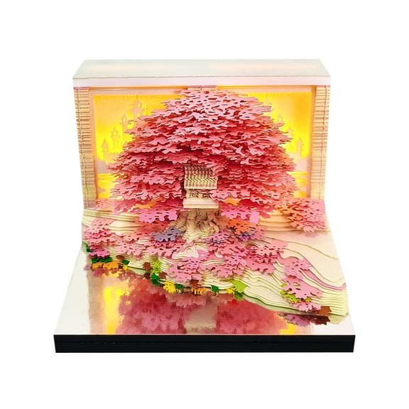 2026 Blossomy Treehouse Weekly Planner, Press Button Panes, Art Grade Paper with LED Note Panel