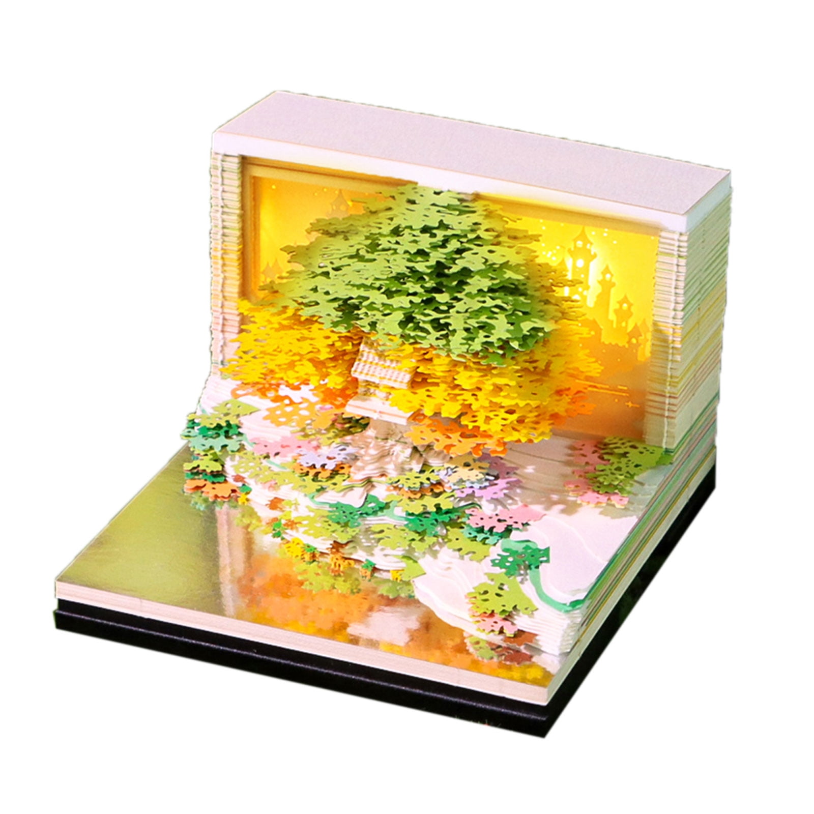 2026 Blossomy Treehouse Weekly Planner, Press Button Panes, Art Grade Paper with LED Note Panel