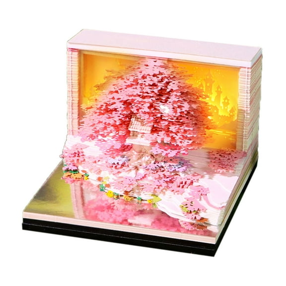 2026 Blossomy Treehouse Weekly Planner, Press Button Panes, Art Grade Paper with LED Note Panel