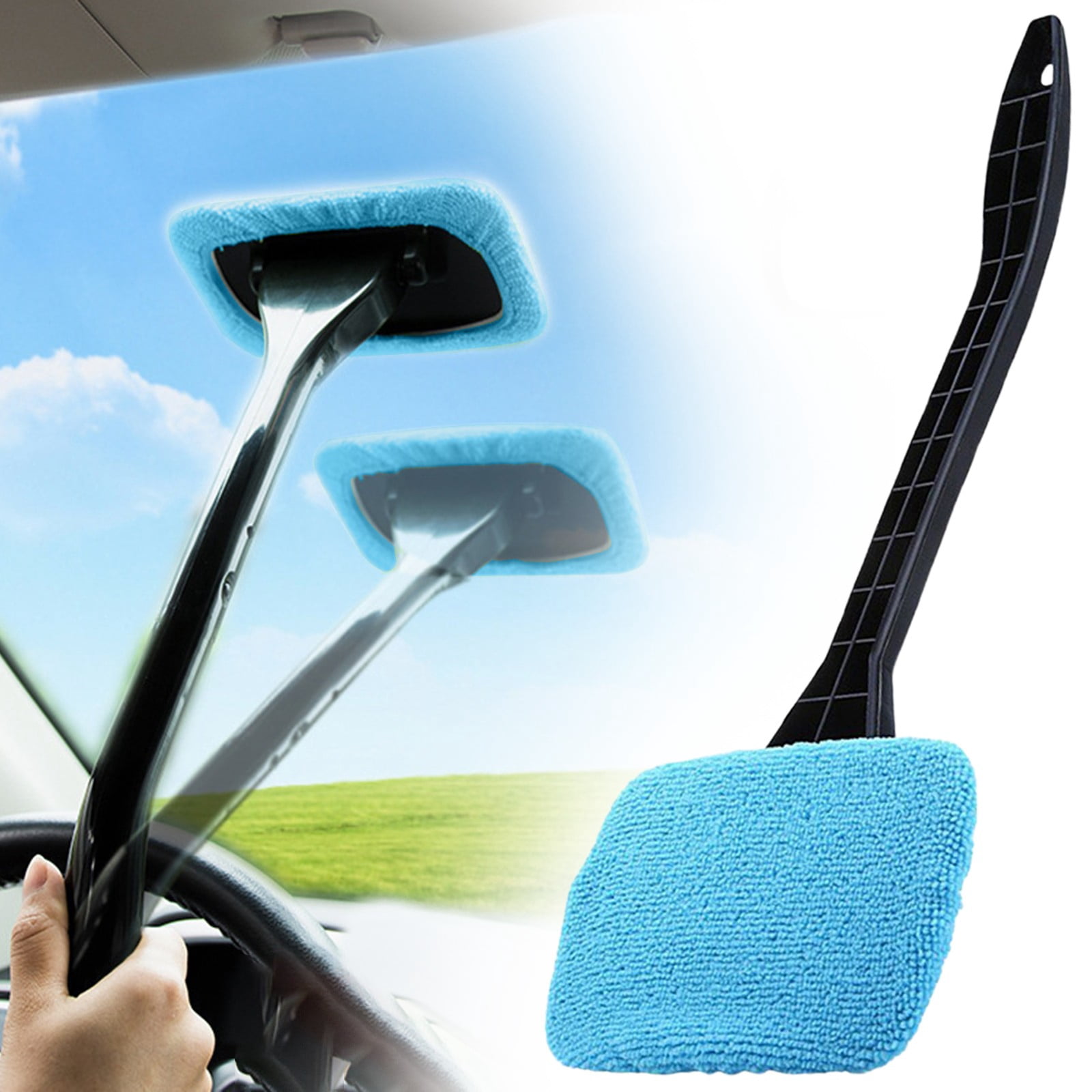 2026 Blue Car Windshield Cleaner Brush – Long-Handle Fog & Dust Removal Wiper for Windows, Trucks & SUVs