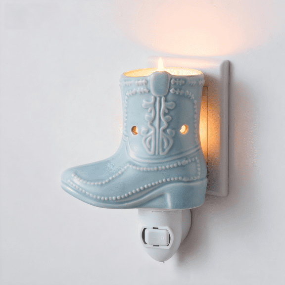 2026 Blue Cowgirl Boot Ceramic Fragrance Wax Melt Warmer