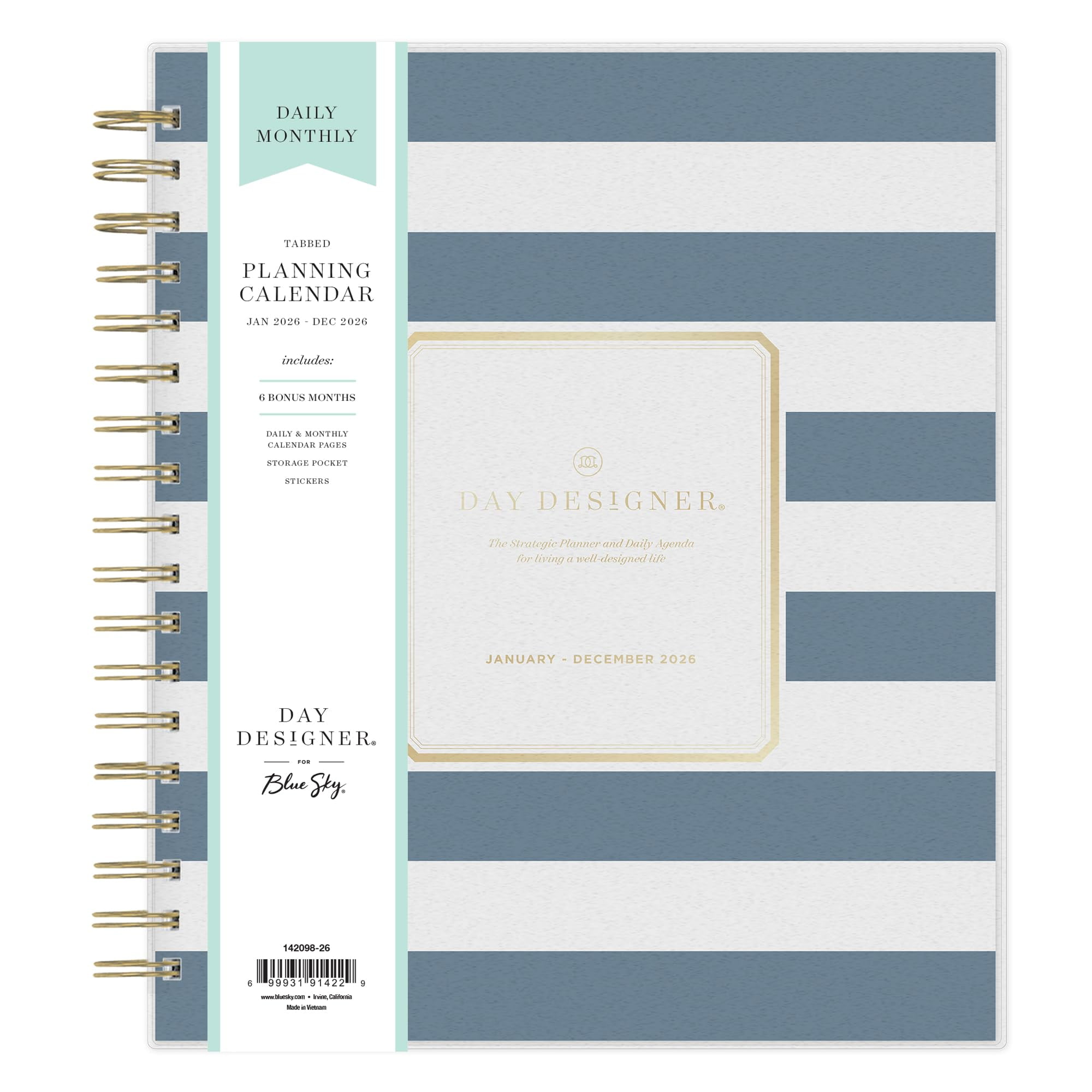Blue Sky Day Designer 2026 Daily and Monthly Planner Calendar
