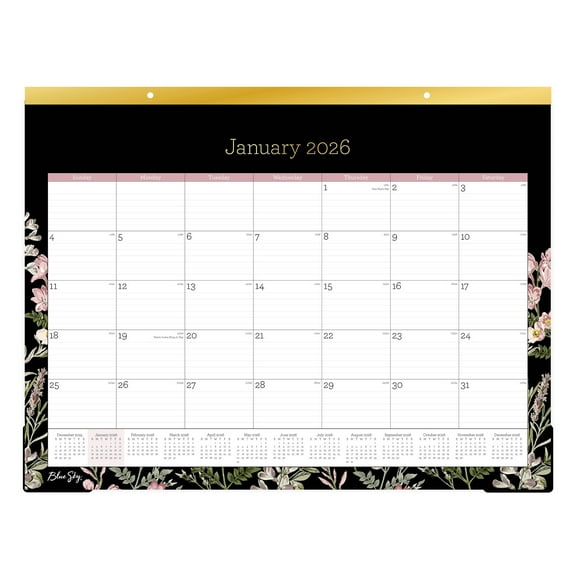 2026 Blue Sky Monthly Desk Pad Calendar, 17" x 22", Mimi Pink, January To December, 148629