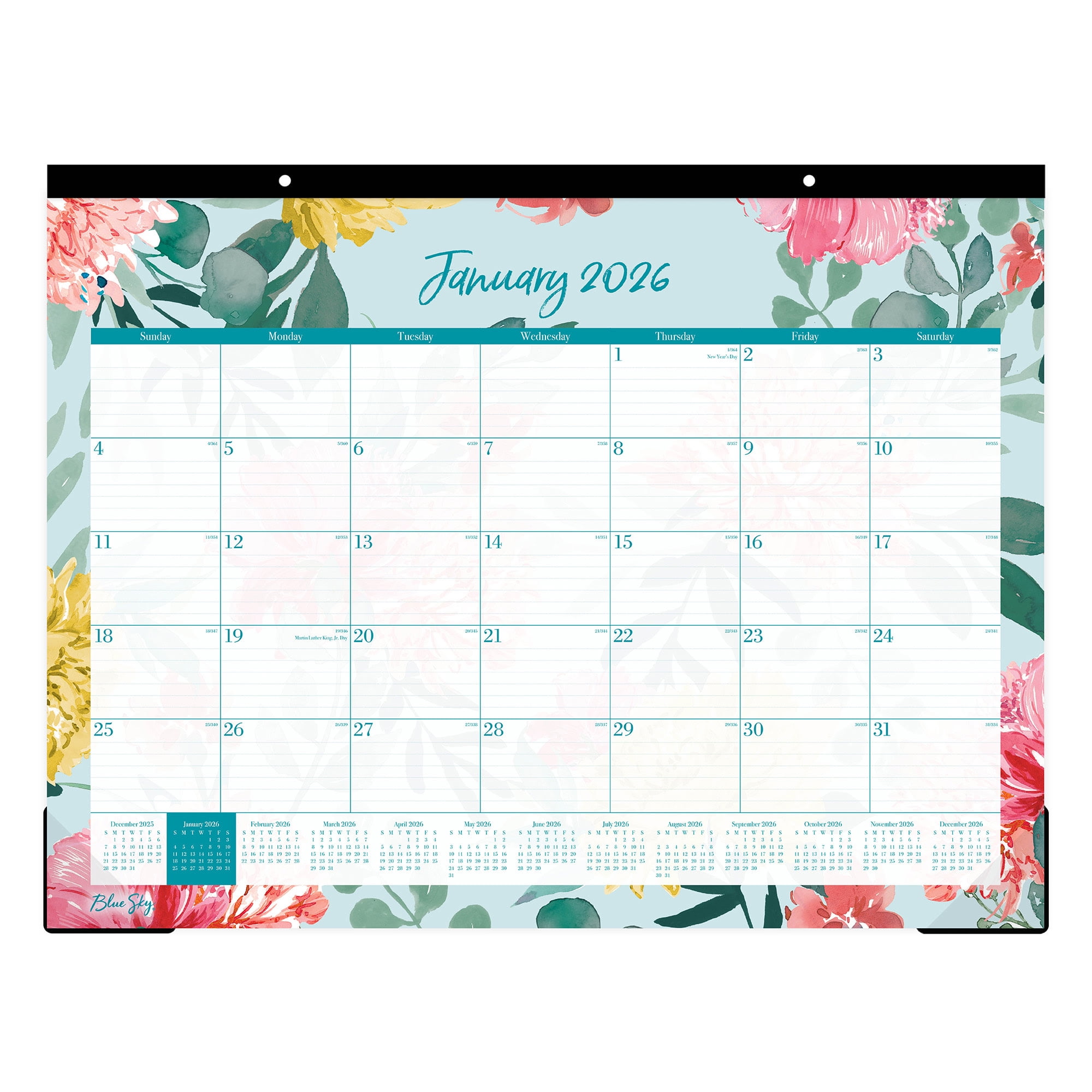 2026 Blue Sky Monthly Desk Pad Calendar, 22" x 17", Reflections, January To December, 117886