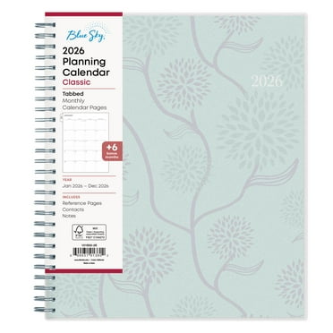 Blue Sky 2026 Monthly Planner Calendar, January 2026 - December 2026, 8" x 10", Flexible Cover, Laminated Tabs, Durable Twin Wire Binding, Rue Du Flore