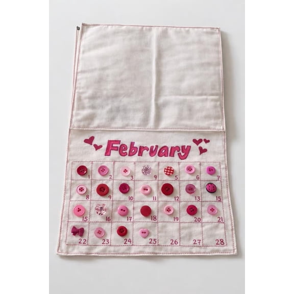 2026 Boho Button Art Calendar, Interactive Fabric Wall Hanging Kit with 400 Buttons for Room Decor and Styling
