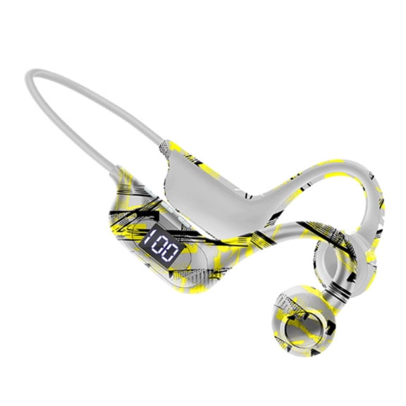 2026 Bone Conduction Bluetooth Headphones,Open-Ear Design,Sweatproof & Waterproof,HD Stereo Sound,10Hrs Playtime,Lightweight for Daily Life(Yellow)