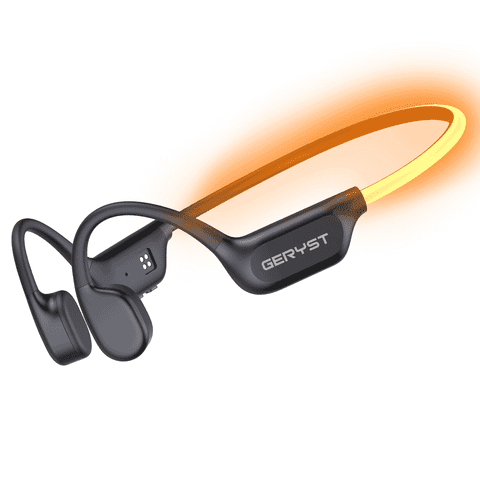 Bone Conduction Headphones Bluetooth 6.0 Open Ear Headphones with Dual Driver Sound, LED Safety Light, Game Mode & Dual Device Connection, IP67 Sport Headphone for Night Running, Cycling, Workout