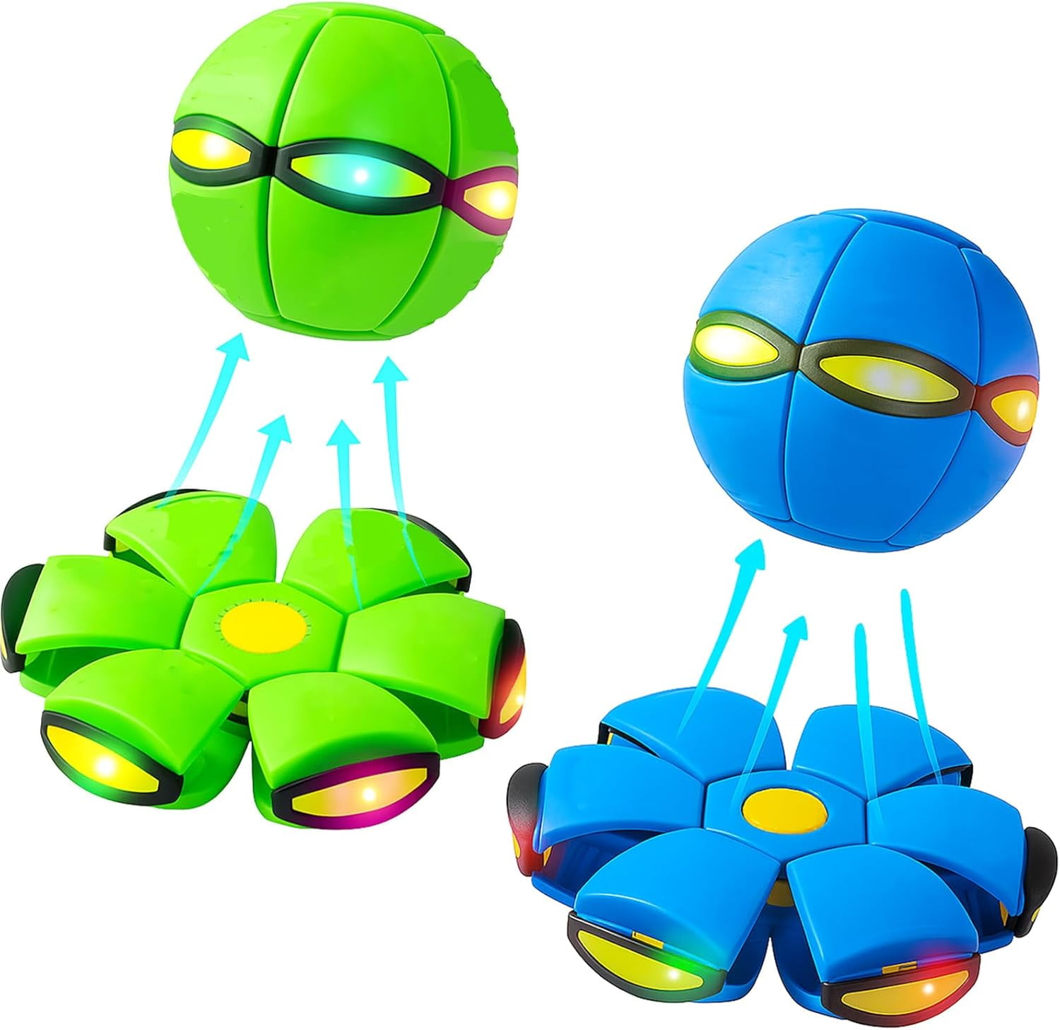 2026 Bouncing Ball, Magic Flying Saucer，Bouncy Ball，Interaction, Dog Toy, Easy to Catch, Safe with 6Lights