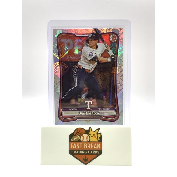 2026 Topps Bowman Baseball Corey Seager Texas Rangers #11 Bowman Retro Logo Pattern Baseball Card