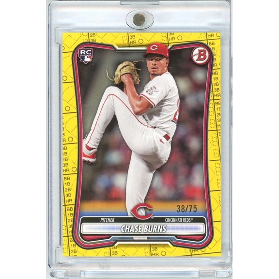 2026 Bowman Chase Burns #3 /75 Yellow Pattern Scorecard Rookie RC Baseball Card