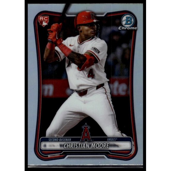 2026 Bowman Christian Moore #99 Rookie Red RC Logo Los Angeles Angels Baseball Card Los Angeles Angels MLB BASEBALL Trading Card
