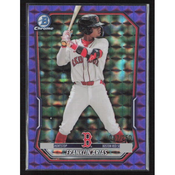 2026 Bowman Chrome Franklin Arias #BCP-2 Purple RayWave /250 Boston Red Sox MLB Baseball Trading Card