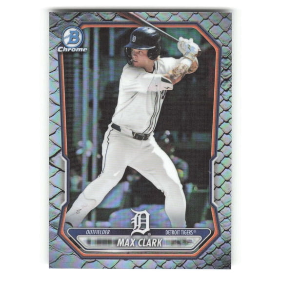2026 Bowman Chrome Prospects Reptilian Refractor #BCP-2 Max Clark Detroit Tigers  MLB Baseball Trading Card