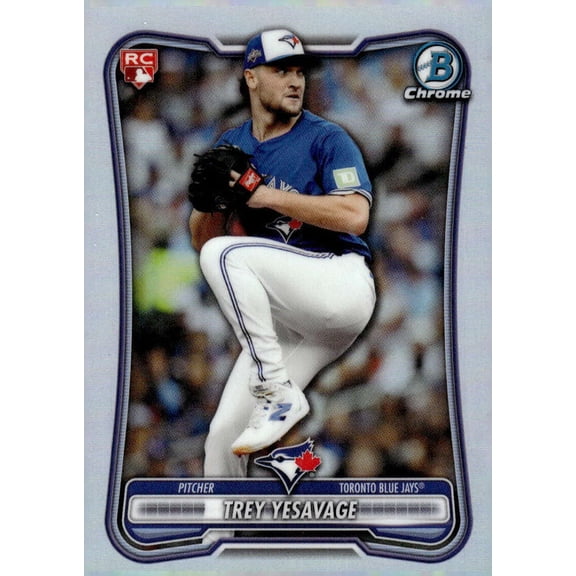 2026 Bowman Chrome Rookie Red RC Logo Variation #41 Trey Yesavage RC Rookie Toronto Blue Jays MLB Baseball Trading Card