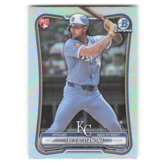 2026 Bowman Chrome Rookie Red RC Logo Variation #75 Jac Caglianone RC Rookie Kansas City Royals MLB Baseball Trading Card