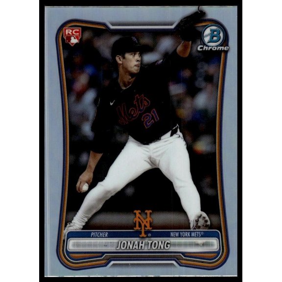 2026 Bowman Jonah Tong #65 Mets Rookie Red RC Logo RC Baseball Card New York Mets MLB BASEBALL Trading Card
