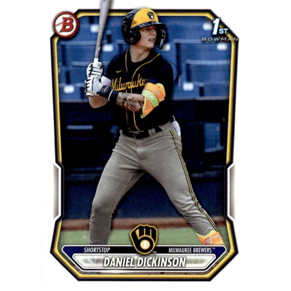 2026 Bowman Prospects #BP-50 Daniel Dickinson Milwaukee Brewers RC Rookie MLB Baseball Base Trading Card