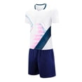 thumbnail image 1 of 2026 Boys 2 Piece Athletic Soccer Jersey Sport Team Soccer Uniforms with Shorts Football White XS, 1 of 9