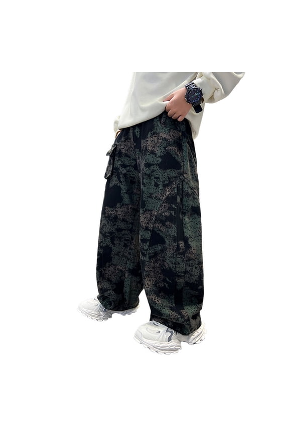 2026 Boys Camouflage Denim Jeans Loose Trendy Kids Pants Fashion Casual Boys Jeans for Ages 4-16