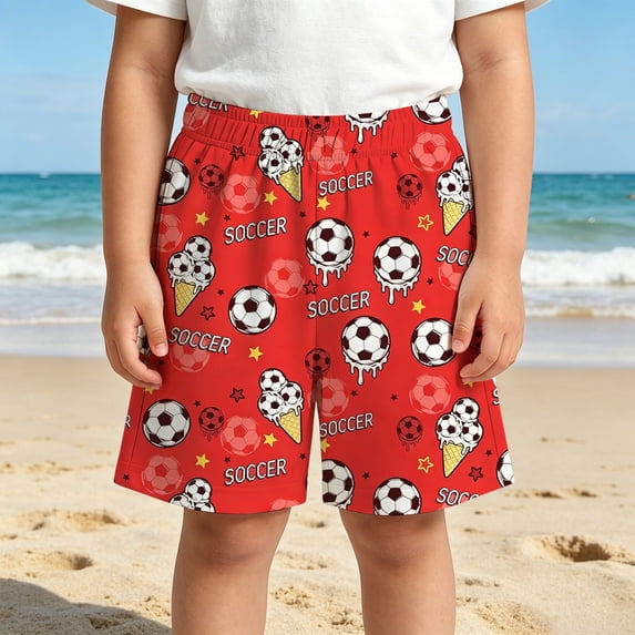 2026 Boys Swim Trunks Boys Board Shorts Quick Dry Swimsuit Kids Swim Shorts(Red1,13-14 Years)
