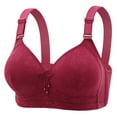 thumbnail image 1 of 2026 Bras for Women JIANLAI Anti Sagging Wireless Push Up Bras for Women No Underwire Full Coverage Bra Comfy Bras for Women Wine Red, 1 of 3