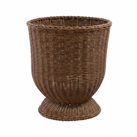 2026 Brown Inch 9.84 Woven Resin Urn Planter Urn Shape Spring Easter Decorations, Planter Basket Woven Decorative Storage Basket and Planter for Easter Outdoor Decor Home Front Porch Decor(1PCS)