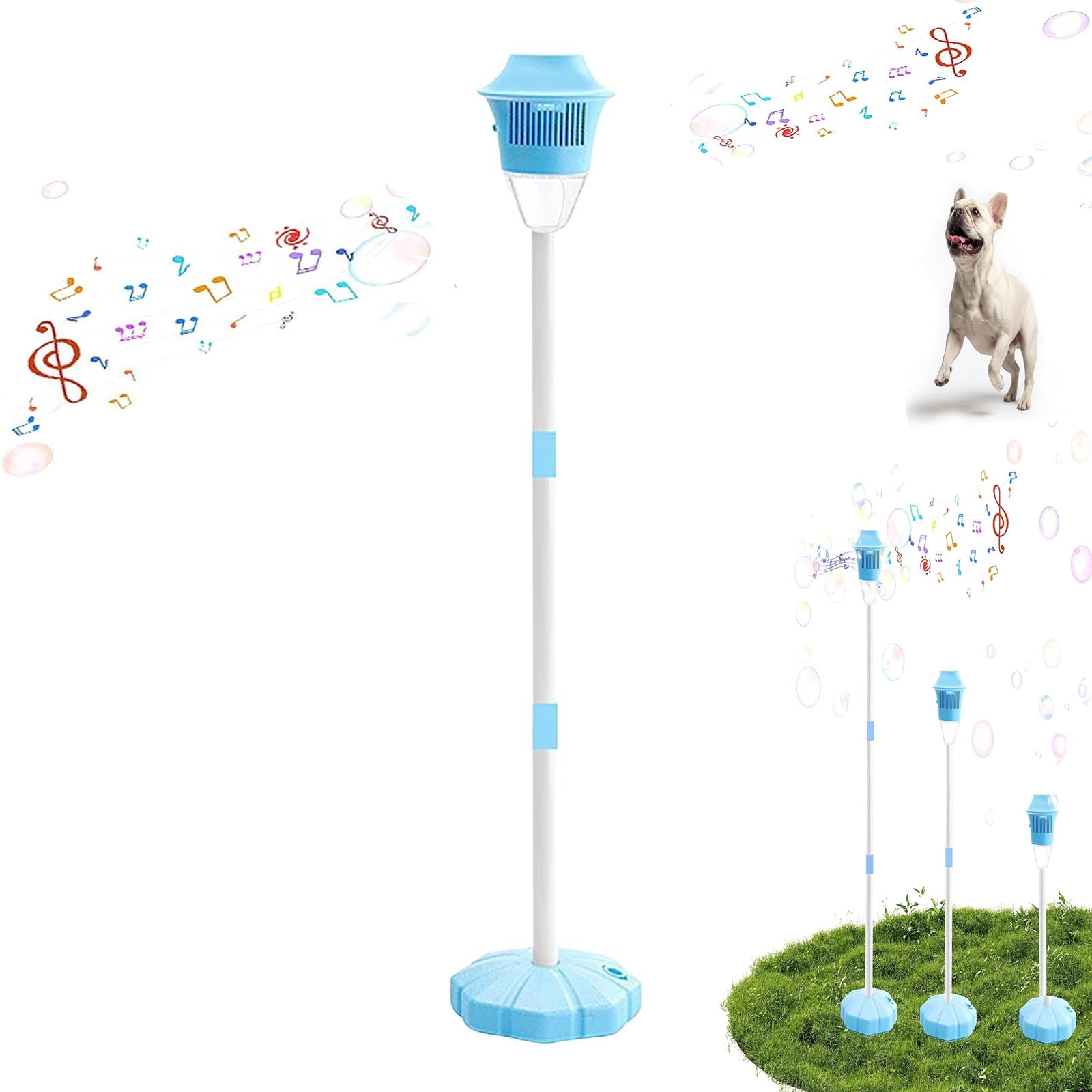 2026 Bubble Machine, Rechargeable Automatic Bubble Maker with Light Music, 3-Level Adjustable Heights, Detachable Bubble Wand for Outdoor Party Wedding 150ml