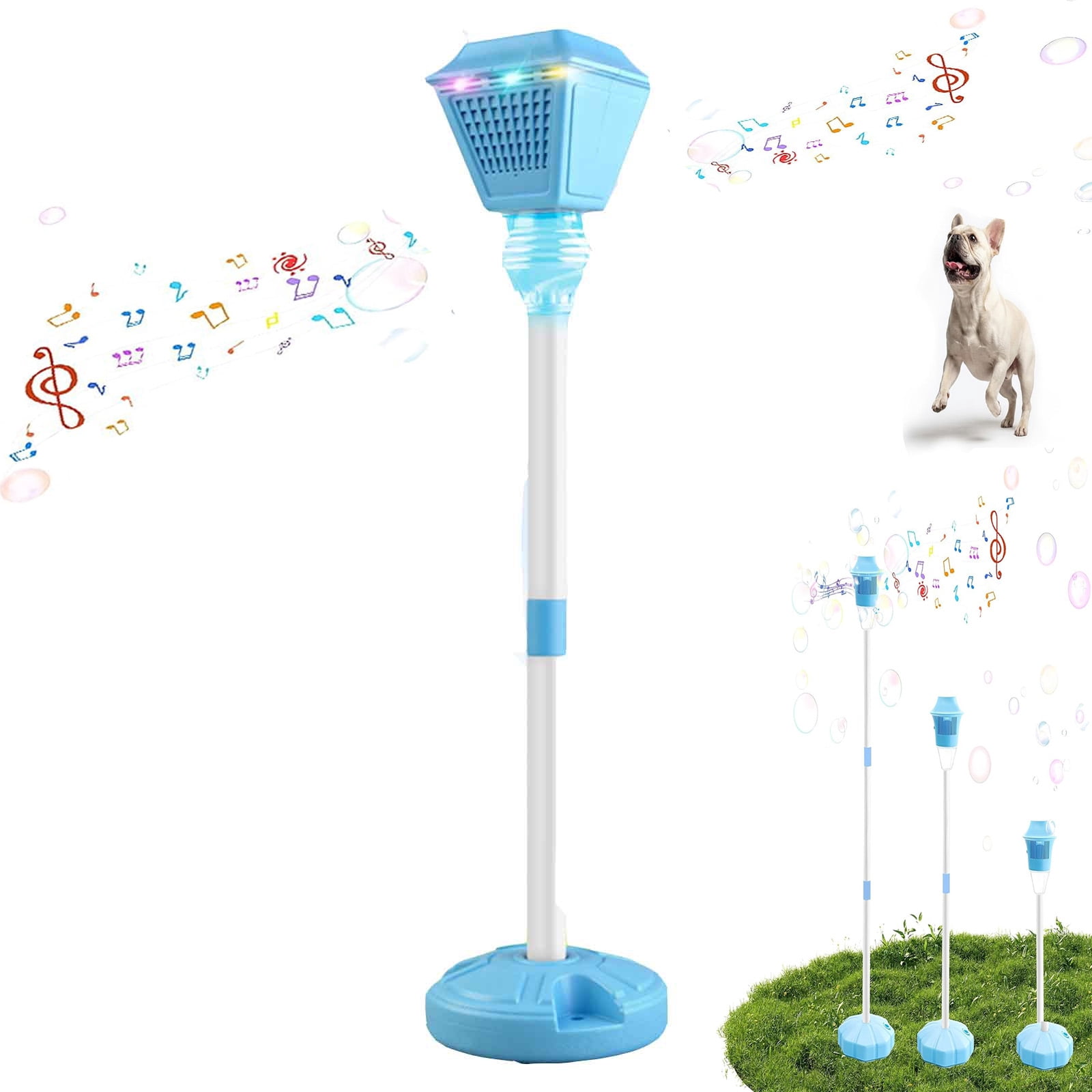 2026 Bubble Machine, Rechargeable Automatic Bubble Maker with Light Music, 3-Level Adjustable Heights, Detachable Bubble Wand for Outdoor Party Wedding 150ml