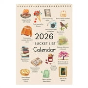 2026 Bucket List Calendar Featuring Vibrant Illustrations Of Flowers Food Nature And Seasonal Scenes To Organize Your Year And Spread Joy Perfect For Home Decor And Holiday