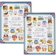thumbnail image 1 of 2026 Bucket List Calendar - Inspirational 12-Month Wall Calendar for Mindful Living, Illustrated Monthly Planner with Thick Paper&Spiral Binding & Hanging Hole, Wellness Gift for Women Home Decor, 1 of 8