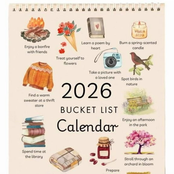 2026 Bucket List Planner Ultimate Goal Calendar Spiral Art & Budget Notebook for Daily Planning Artists Goal Setting