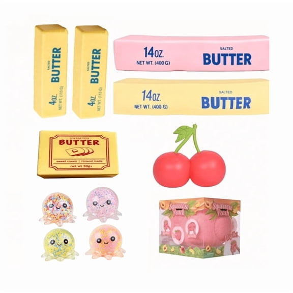2026 Butter Squishys,Super Soft Butter-Shaped Slow Rising Squishys Butter Sticks Squeeze Toys, Realistic Food Squishys for Decompression Anxiety Relaxation 1PCS