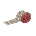thumbnail image 1 of 2026 CISIL & Christmas Ribbon Wired Jute Burlap Ribbon with Red and White Berry Print 1.96inch X 5 Yards Decorative Seasonal Gift Wrapping Ribbon for Holiday Winter DIY Crafts Decor (Red), 1 of 4