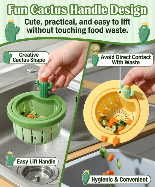 2026 Cactus Sink Strainer, Press Automatic Dumping Basket, Cactus ...