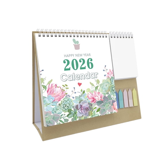2026 Calendar 12 Month, 2026 Multifunctional 12-Month Standing Flip Desk Calendar - Highlighted Holidays, To-Do List, Thick Paper, Multi-Use Pocket For Schedule Recording &