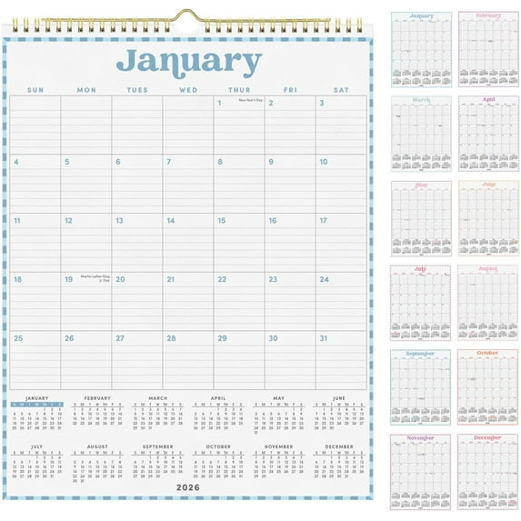 2026 Calendar, 12 Months (January 2026 - December 2026), Large (11.4 in ...