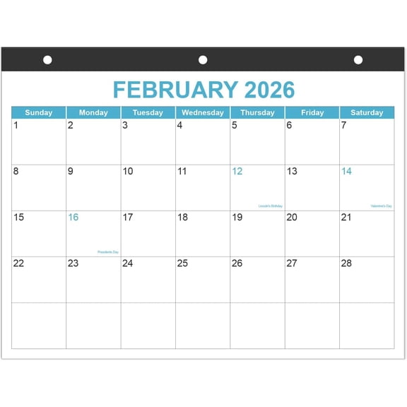 2026 Calendar for 3 Ring Binder - Desk Calendar 2026-2027 from January 2026 - June 2027, 18 Months Calendar with Premium Paper, 3-Hole Calendar, 8.5" x 11", Blue
