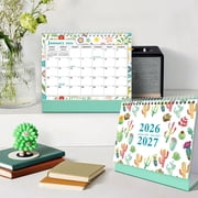 Fwttom Desk Calendar, 2026 Calendar, 2026 English Desk Calendar 18 Months Countdown Monthly Planning Border Note Calendar for Office Home