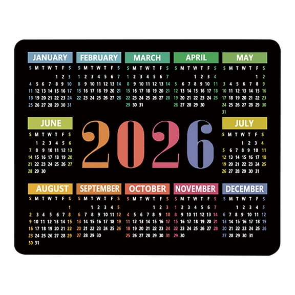 2026 Calendar Mouse Pad, Gaming Rectangle Mousepad for Computer Laptop Non-Slip Rubber Desk Mat, Holiday Gift, Decorative Office Accessories 9.8 x 11.8 Inch, Horizontal