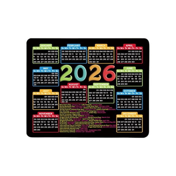 2026 Calendar Mouse Pad, Desktop Calendar with Mouse Pad Combo, Non Slip Rubber Base Desk Accessory for Office Home Office&Craft&Stationery