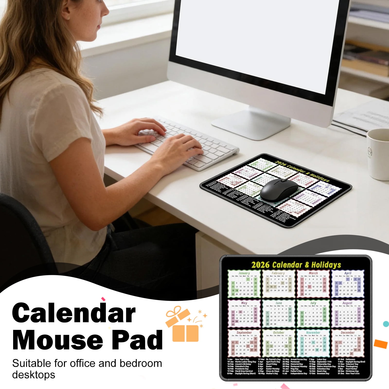 2026 Calendar Mouse Pad With Stitched Edge Non Slip Waterproof Office 2026 Calendar Mouse Pad With Stitched Edge Non Slip Waterproof Office Desktop Accessory Smooth Gaming Computer Pad For New Year Gifts 5d8e3c22 934b 4f1e Af11 