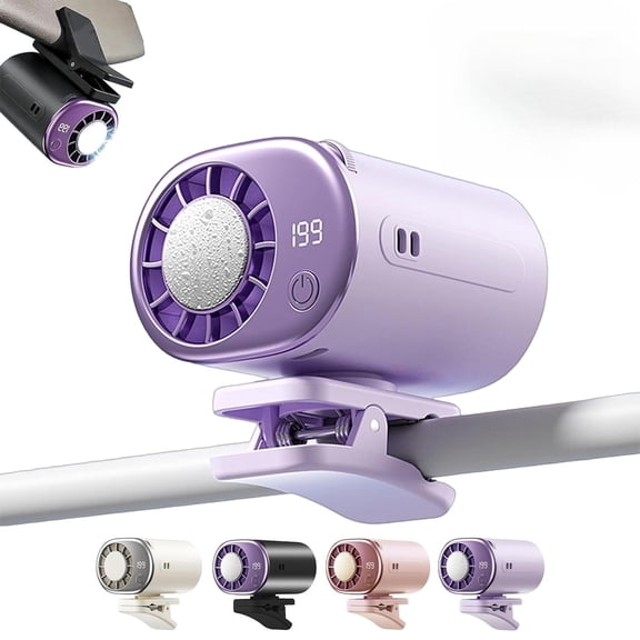 2026 Car Clip On Air Conditioner Fan with 16°C Semiconductor Cooling Chips, 199 Speeds Adjustable & LED Display 360° Rotation, Portable Personal Cooler for Office,Umbrella,Bike,Beach