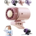thumbnail image 1 of 2026 Car Clip on Air Conditioner Fan with LED Display, Portable Mini Cooling System for Auto Vehicle, USB Rechargeable Battery Powered Gadget, 360° Rotation Adjustable 199 Speeds Truck Tent,Pink, 1 of 8