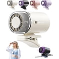 thumbnail image 1 of 2026 Car Clip on Air Conditioner Fan with LED Display, Portable Mini Cooling System for Auto Vehicle, USB Rechargeable Battery Powered Gadget, 360° Rotation Adjustable 199 Speeds Truck Tent,White, 1 of 8