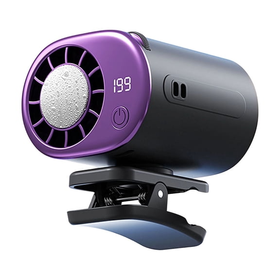 2026 Car Clip on Air Conditioner Fan with Led Display 360掳 Rotation, 199 Speeds Adjustable, Portable USB Rechargeable Personal Cooling Mini Fans for Umbrella, Office, Car, Beach (Gray)